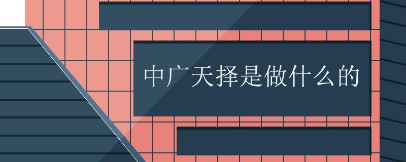 中广天择是做什么的