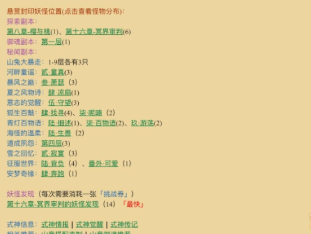 阴阳师山童哪里多 阴阳师非常全面的山童位置路线一览