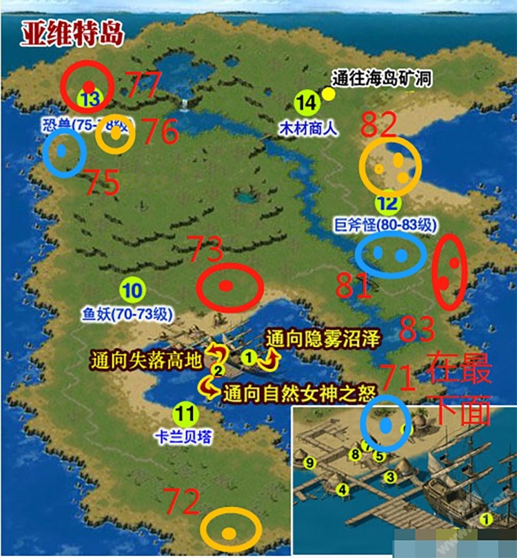 魔域海岛boss分布图 魔域boss坐标地点及刷新时间