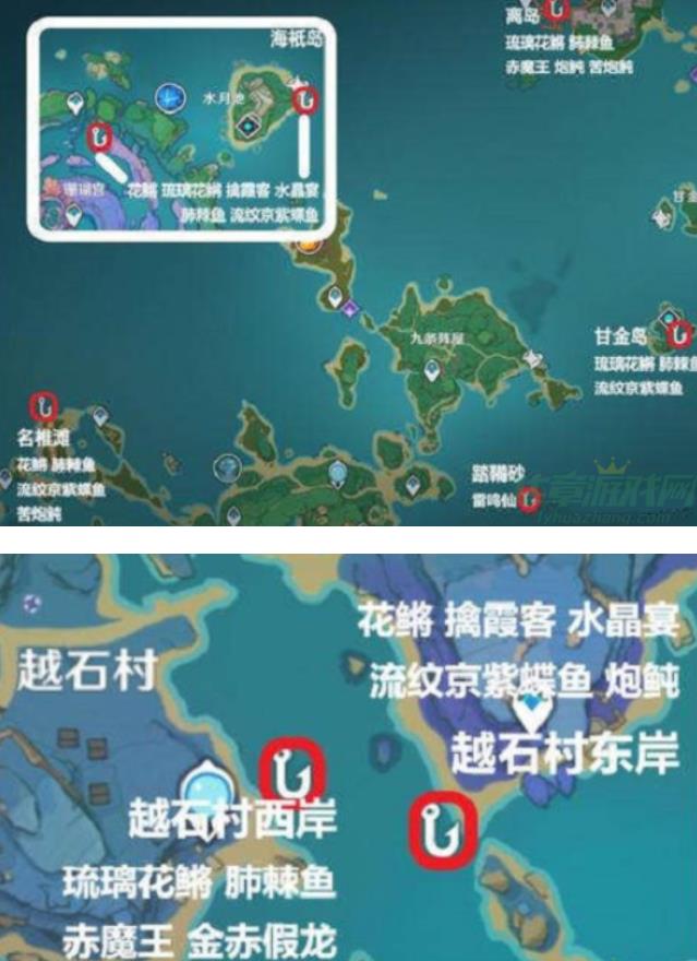 原神钓鱼地点有哪些 原神钓鱼地点分布图及时间大全
