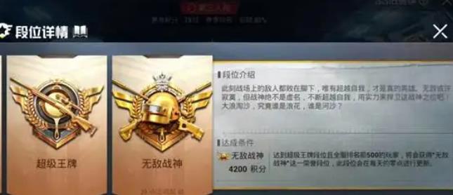 和平精英的段位分别是多少分 和平精英段位分数顺序排行