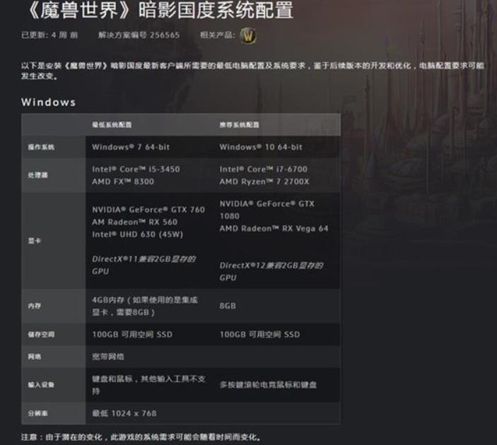 魔兽世界多少个g 魔兽世界9.0所需多大内存介绍
