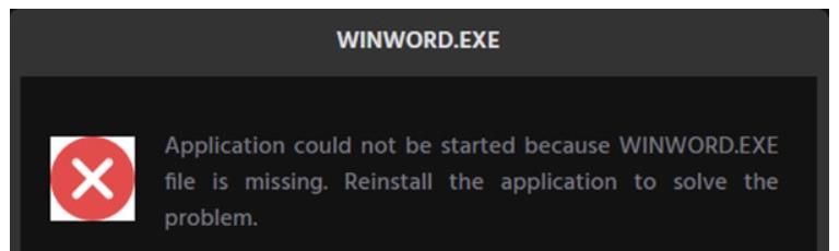 Windows 10显示有关损坏或丢失的WINWORD.EXE文件 修复Win10上Office应用程序