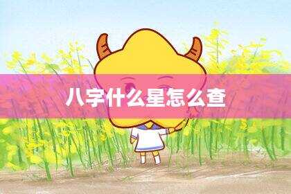 八字什么星怎么查