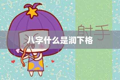 八字什么是润下格