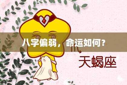 八字偏弱，命运如何？