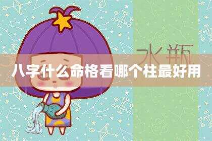 八字什么命格看哪个柱最好用