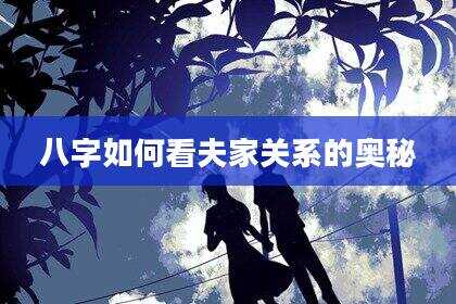 八字如何看夫家关系的奥秘