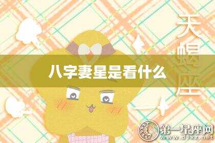 八字妻星是看什么