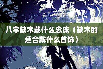 八字缺木戴什么念珠（缺木的适合戴什么首饰）