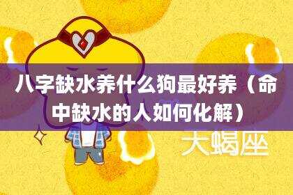 八字缺水养什么狗最好养（命中缺水的人如何化解）