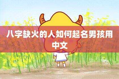 八字缺火的人如何起名男孩用中文