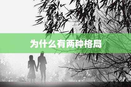 为什么有两种格局