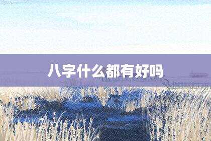 八字什么都有好吗