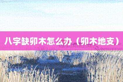八字缺卯木怎么办（卯木地支）