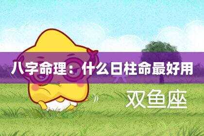八字命理：什么日柱命最好用