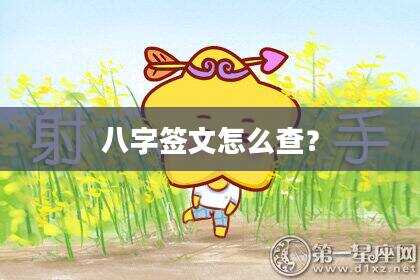 八字签文怎么查？