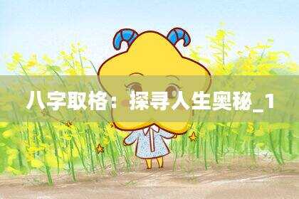 八字取格：探寻人生奥秘_1