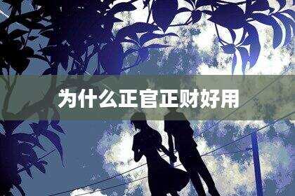 为什么正官正财好用