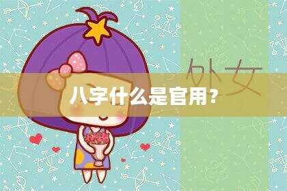 八字什么是官用？