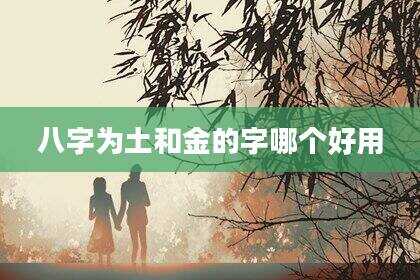 八字为土和金的字哪个好用