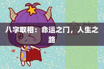 八字取相：命运之门，人生之路