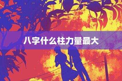 八字什么柱力量最大