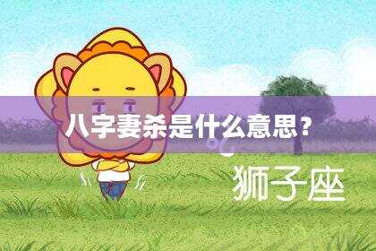 八字妻杀是什么意思？