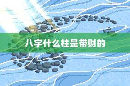 八字什么柱是带财的