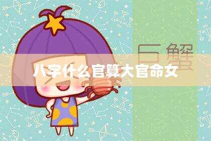 八字什么官算大官命女
