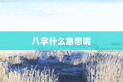 八字什么意思呢
