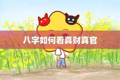 八字如何看真财真官
