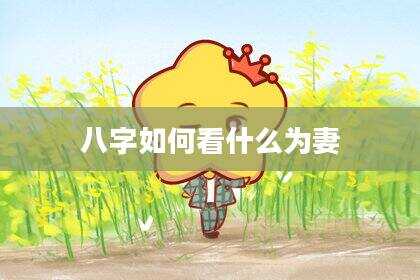 八字如何看什么为妻