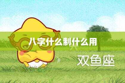 八字什么制什么用