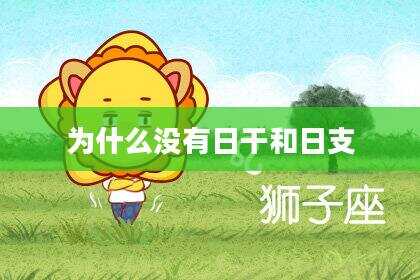 为什么没有日干和日支
