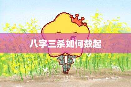 八字三杀如何数起