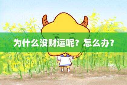 为什么没财运呢？怎么办？
