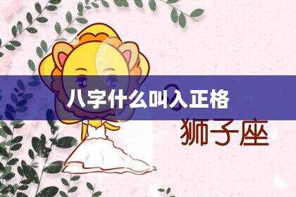 八字什么叫入正格