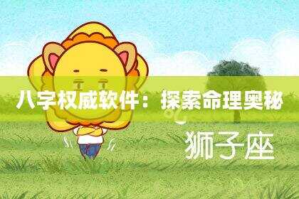 八字权威软件：探索命理奥秘