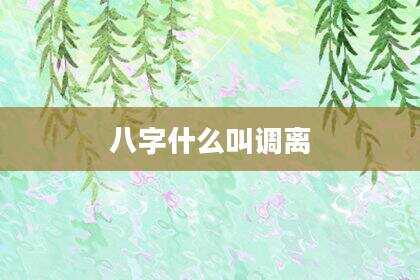 八字什么叫调离