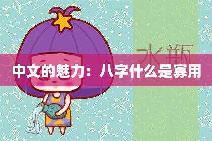 中文的魅力：八字什么是寡用