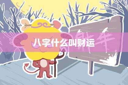 八字什么叫财运