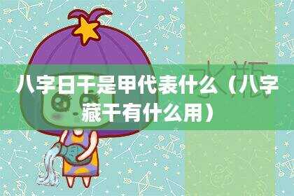 八字日干是甲代表什么（八字藏干有什么用）