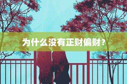 为什么没有正财偏财？