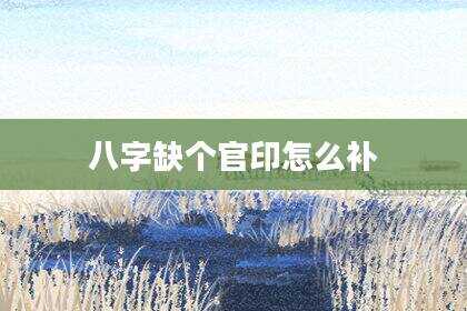 八字缺个官印怎么补