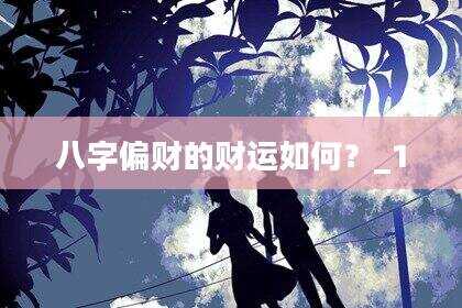 八字偏财的财运如何？_1