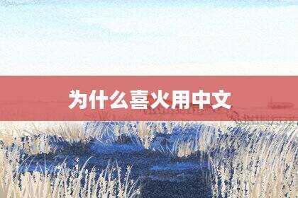 为什么喜火用中文