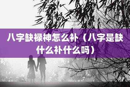 八字缺禄神怎么补（八字是缺什么补什么吗）