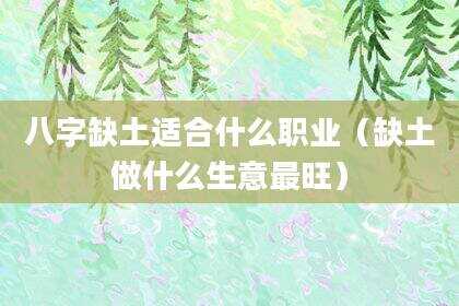 八字缺土适合什么职业（缺土做什么生意最旺）