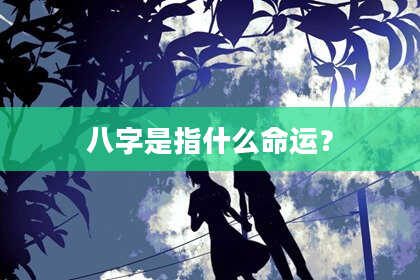 八字是指什么命运？